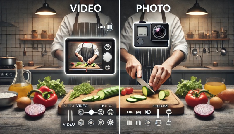 料理の動画撮影と写真撮影